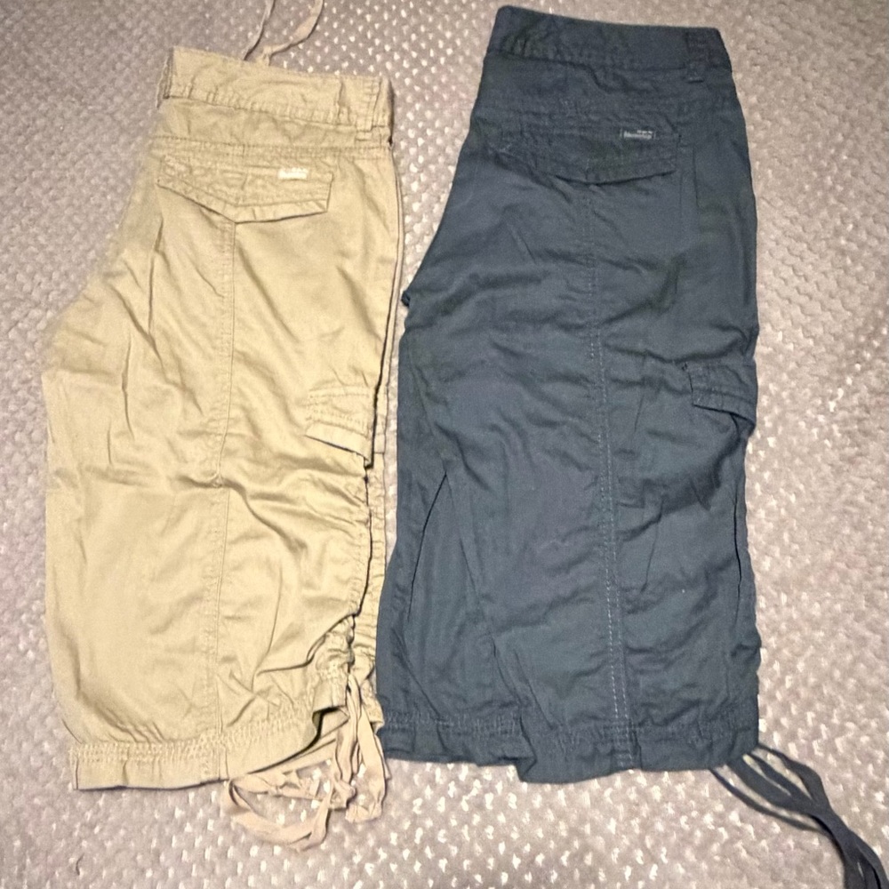 UNIONBAY Casual Cargo Capris BUNDLE! - Beige and dark grey